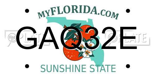 GAQ32E Florida License Plate