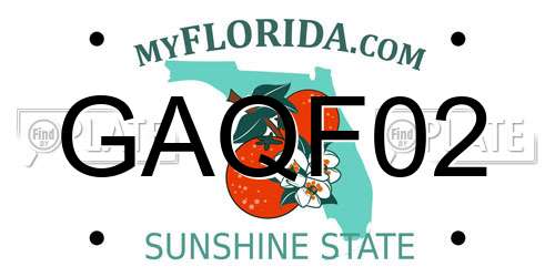 GAQF02 Florida License Plate