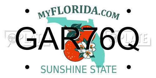 GAR76Q Florida License Plate
