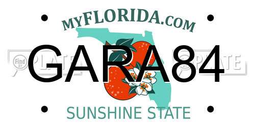 GARA84 Florida License Plate