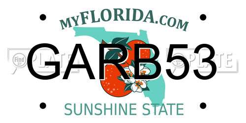 GARB53 Florida License Plate
