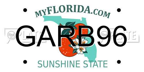 GARB96 Florida License Plate