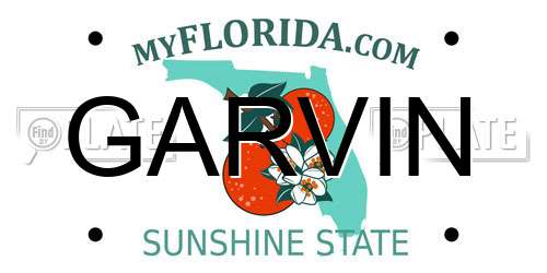 GARVIN Florida License Plate