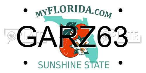 GARZ63 Florida License Plate