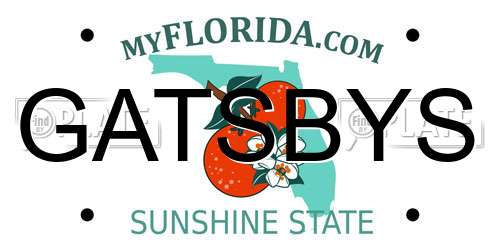 GATSBYS Florida License Plate