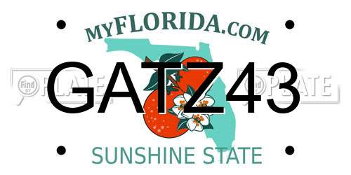 GATZ43 Florida License Plate