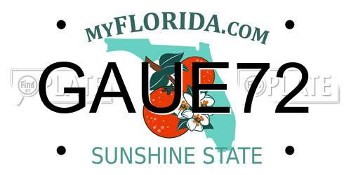GAUE72 Florida License Plate