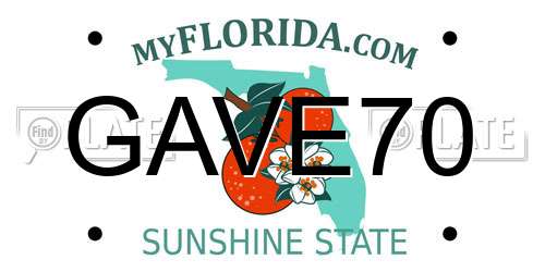 GAVE70 Florida License Plate