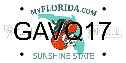 GAVQ17 Florida License Plate