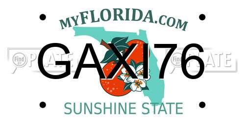 GAXI76 Florida License Plate