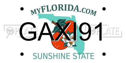 GAXI91 Florida License Plate