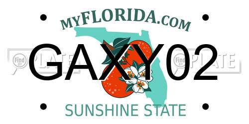 GAXY02 Florida License Plate