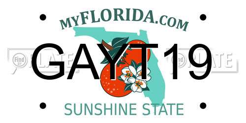 GAYT19 Florida License Plate
