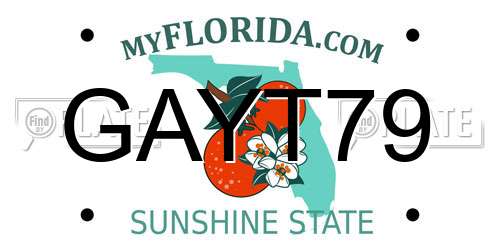 GAYT79 Florida License Plate