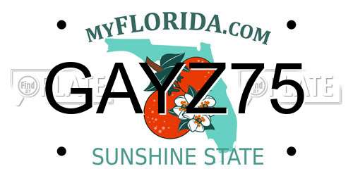 GAYZ75 Florida License Plate