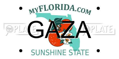 GAZA Florida License Plate