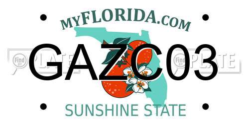 GAZC03 Florida License Plate