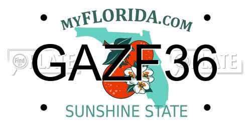 GAZF36 Florida License Plate