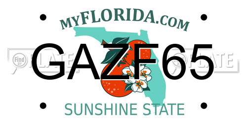 GAZF65 Florida License Plate