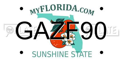 GAZF90 Florida License Plate