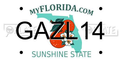GAZL14 Florida License Plate