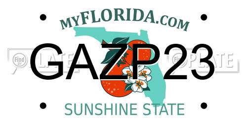 GAZP23 Florida License Plate