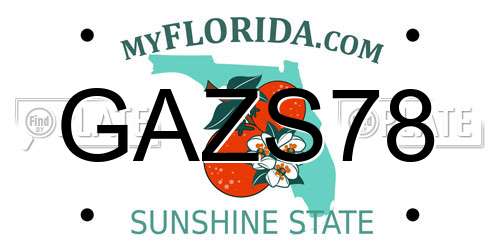 GAZS78 Florida License Plate