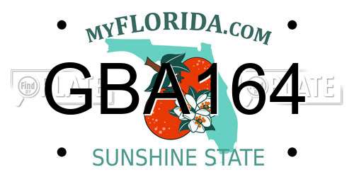 GBA164 Florida License Plate
