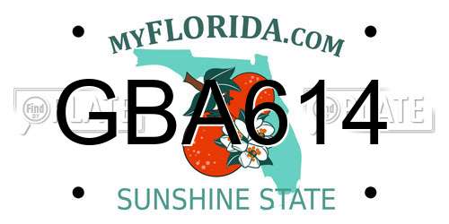 GBA614 Florida License Plate