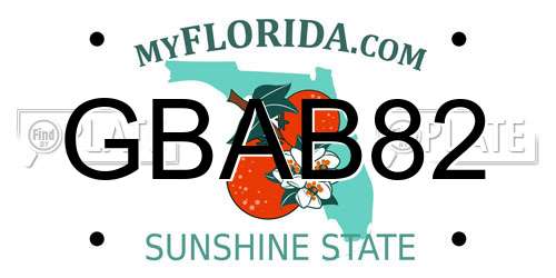 GBAB82 Florida License Plate