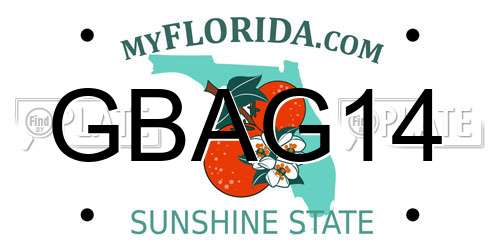GBAG14 Florida License Plate