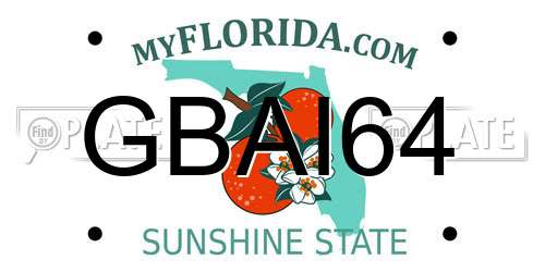 GBAI64 Florida License Plate