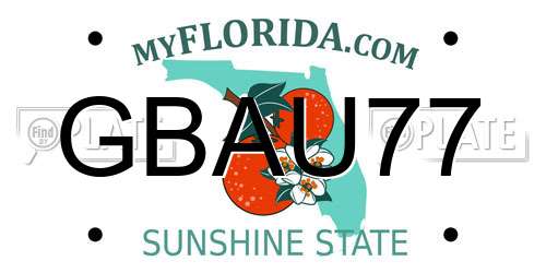GBAU77 Florida License Plate