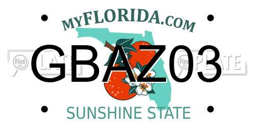 GBAZ03 Florida License Plate