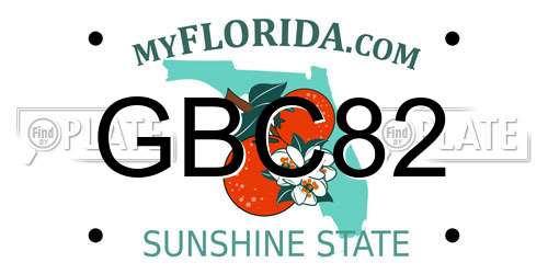 GBC82 Florida License Plate
