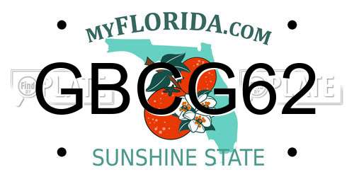 GBCG62 Florida License Plate