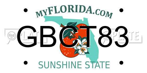 GBCT83 Florida License Plate