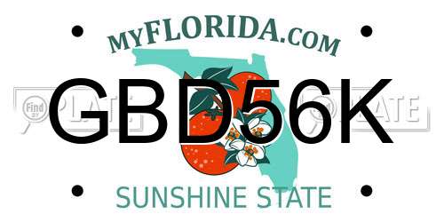 GBD56K Florida License Plate