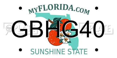 GBHG40 Florida License Plate