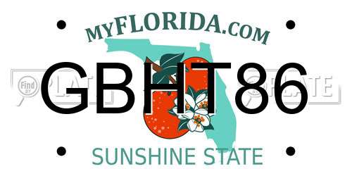 GBHT86 Florida License Plate