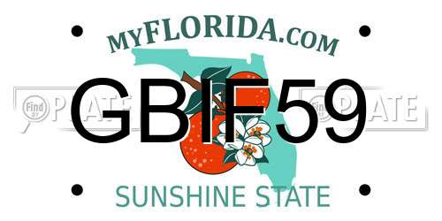 GBIF59 Florida License Plate