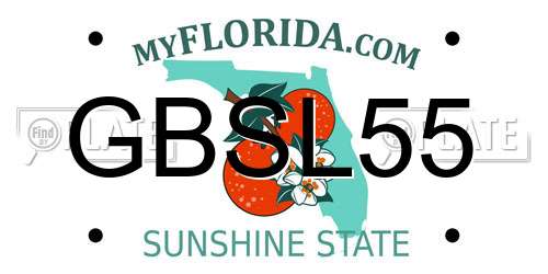 GBSL55 Florida License Plate