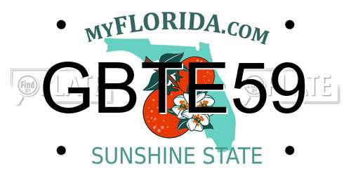 GBTE59 Florida License Plate
