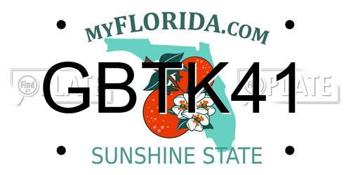 GBTK41 Florida License Plate