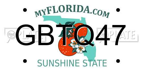 GBTQ47 Florida License Plate