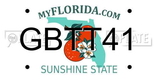 GBTT41 Florida License Plate