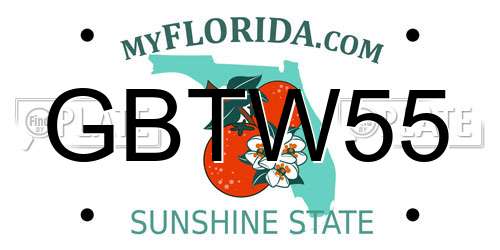 GBTW55 Florida License Plate