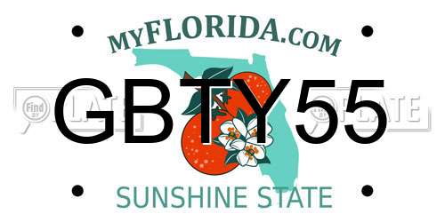 GBTY55 Florida License Plate