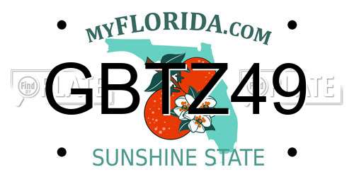 GBTZ49 Florida License Plate