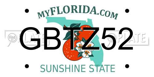 GBTZ52 Florida License Plate